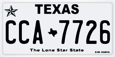 TX license plate CCA7726