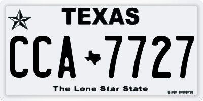 TX license plate CCA7727