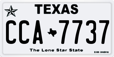 TX license plate CCA7737