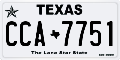 TX license plate CCA7751