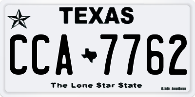 TX license plate CCA7762