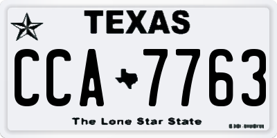 TX license plate CCA7763