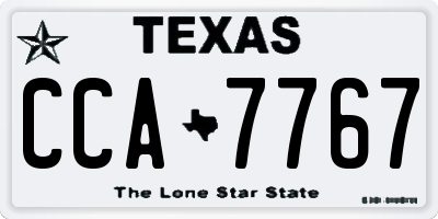 TX license plate CCA7767