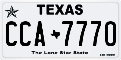TX license plate CCA7770