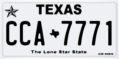 TX license plate CCA7771