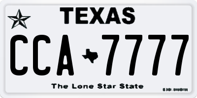 TX license plate CCA7777