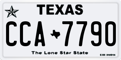 TX license plate CCA7790