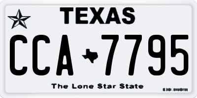 TX license plate CCA7795