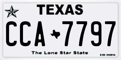 TX license plate CCA7797