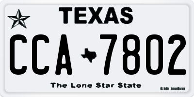 TX license plate CCA7802