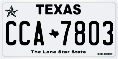 TX license plate CCA7803
