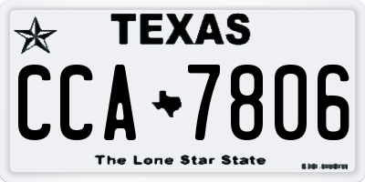 TX license plate CCA7806