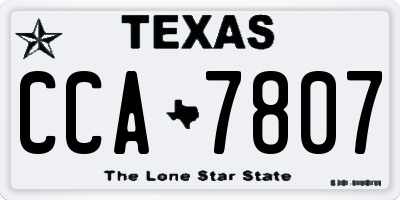 TX license plate CCA7807