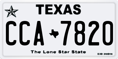 TX license plate CCA7820