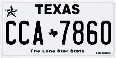TX license plate CCA7860