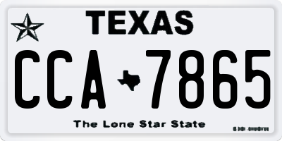 TX license plate CCA7865