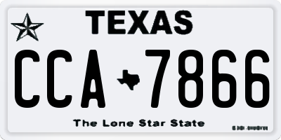 TX license plate CCA7866