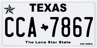 TX license plate CCA7867