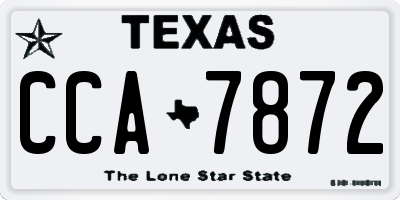 TX license plate CCA7872