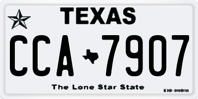 TX license plate CCA7907