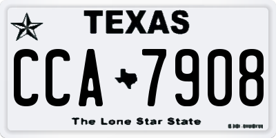 TX license plate CCA7908