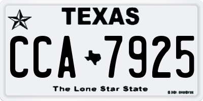 TX license plate CCA7925