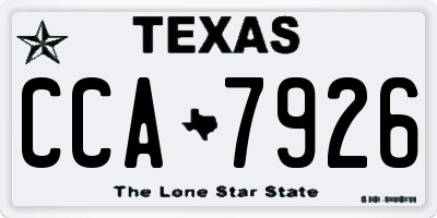 TX license plate CCA7926