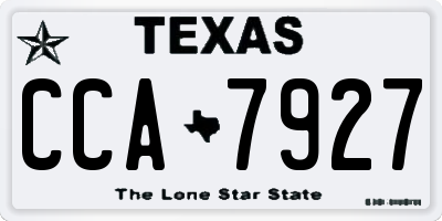 TX license plate CCA7927