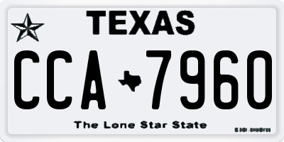 TX license plate CCA7960