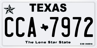 TX license plate CCA7972