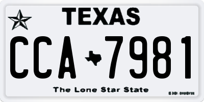 TX license plate CCA7981