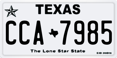 TX license plate CCA7985