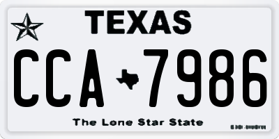 TX license plate CCA7986