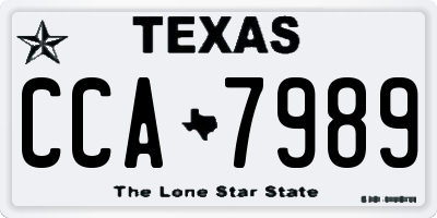 TX license plate CCA7989