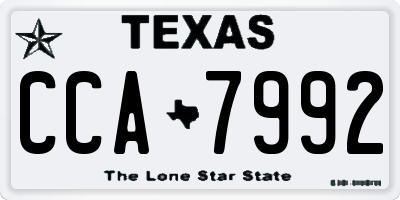 TX license plate CCA7992