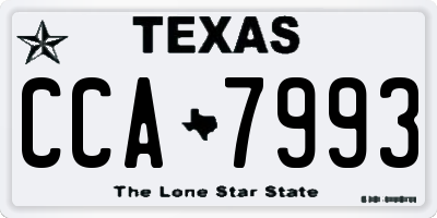 TX license plate CCA7993