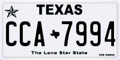 TX license plate CCA7994