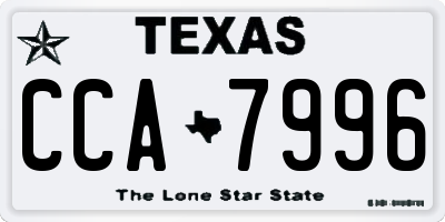 TX license plate CCA7996