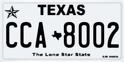 TX license plate CCA8002