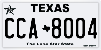 TX license plate CCA8004