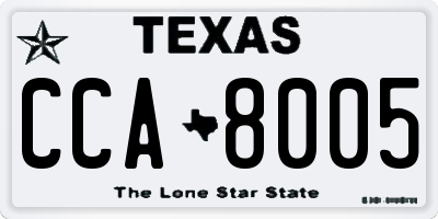 TX license plate CCA8005