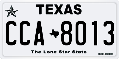 TX license plate CCA8013