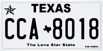 TX license plate CCA8018