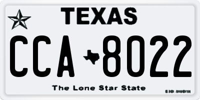 TX license plate CCA8022