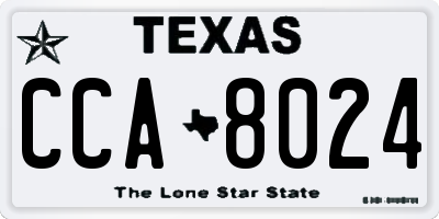 TX license plate CCA8024