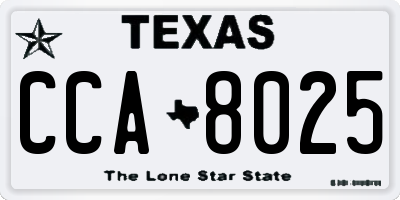TX license plate CCA8025