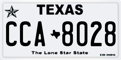 TX license plate CCA8028