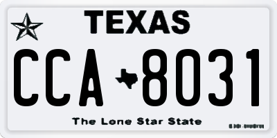 TX license plate CCA8031