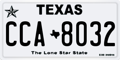 TX license plate CCA8032