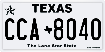 TX license plate CCA8040